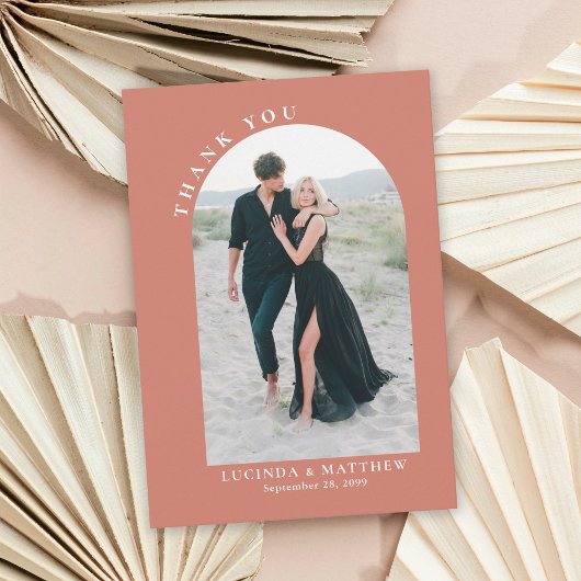 Modern Arch Boho Wedding Vielen Dank Dankeskarte