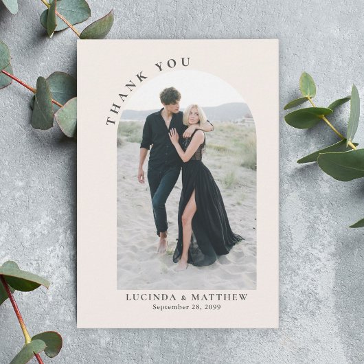 Modern Arch Boho Wedding Vielen Dank Dankeskarte