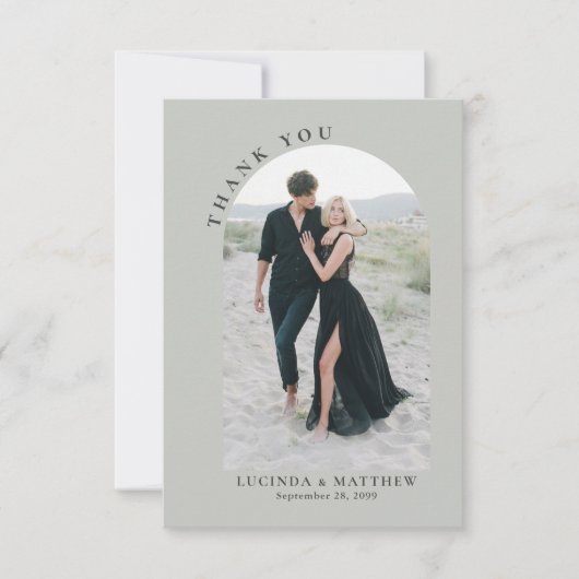 Modern Arch Boho Wedding Vielen Dank Dankeskarte (Vorderseite)