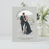 Modern Arch Boho Wedding Vielen Dank Dankeskarte (Stehend Vorderseite)