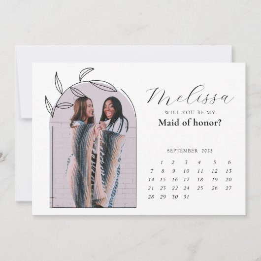 Modern Arch Bridesmaid Vorschlag Card Einladung (Vorderseite)