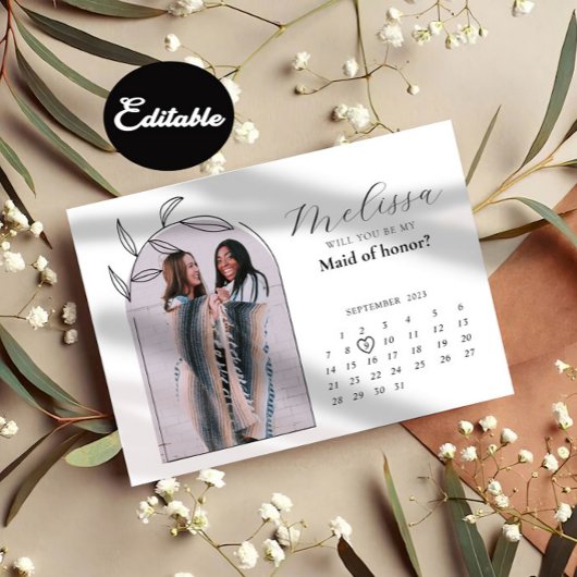 Modern Arch Bridesmaid Vorschlag Card Einladung