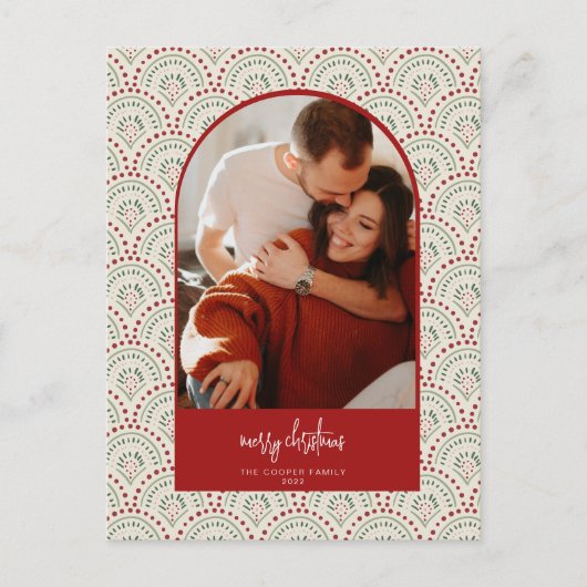 Modern Arch Christmas Card Feiertagspostkarte (Vorderseite)