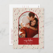 Modern Arch Christmas Card Feiertagspostkarte (Vorne/Hinten)