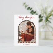 Modern Arch Christmas Card Feiertagspostkarte (Stehend Vorderseite)