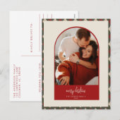 Modern Arch Christmas Card Feiertagspostkarte (Vorne/Hinten)