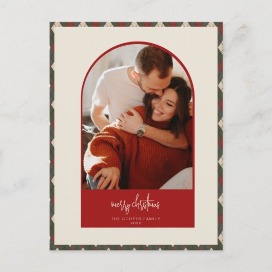 Modern Arch Christmas Card Feiertagspostkarte (Vorderseite)