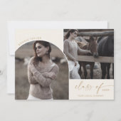 Modern Arch Cream Class of 2024 3 Foto Abschluss Ankündigung (Vorderseite)