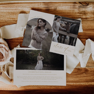 Modern Arch Cream Class of 2024 3 Foto Abschluss Ankündigung