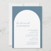 Modern Arch Dusty Blue Simple Bridesmais Luncheon Einladung (Vorderseite)