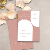Modern Arch Elegante Calligrafy Rose Goldene Hochz RSVP Karte