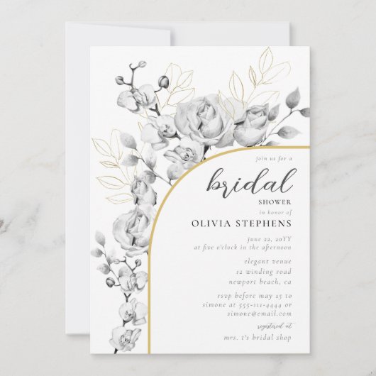 Modern Arch Elegantes Brautparty Einladung (Vorderseite)