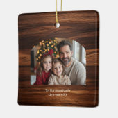 Modern Arch Family Foto Woodgrain Weihnachten Keramikornament (Links)