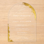 Modern Arch Faux Gold White Elegant Luxury Wedding Acryleinladungen (Vorderseite)