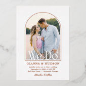 Modern Arch FOIL Einfaches Hochzeitsstipendium Fot Folieneinladung (Vorderseite)