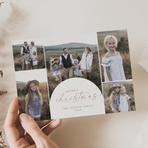 Modern Arch Foil Multi Foto Frohe Weihnachten Folien Feiertagskarte