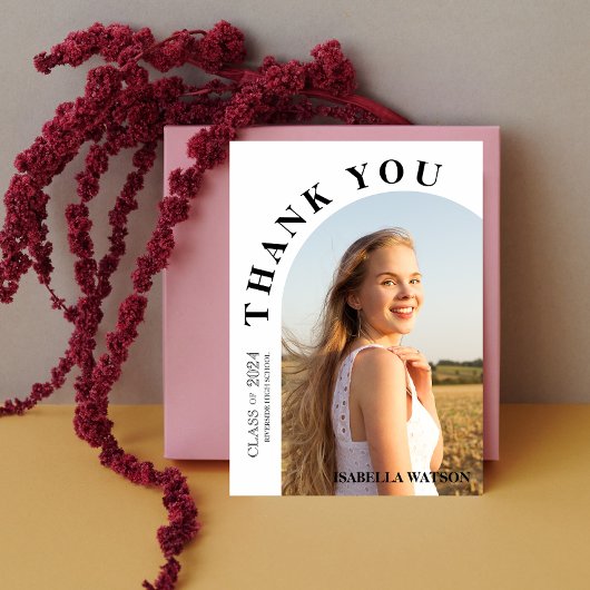 Modern Arch Foto Abschluss Danke Karte