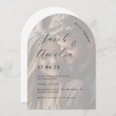 Modern Arch Foto Engagement Party Einladung (Vorne/Hinten)