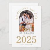 Modern Arch Foto Gold Wedding Save The Date (Vorne/Hinten)