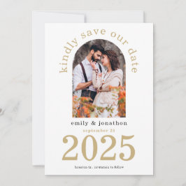 Modern Arch Foto Gold Wedding Save The Date