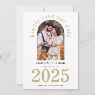 Modern Arch Foto Gold Wedding Save The Date