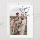 Modern Arch Foto Happy New Year Script Weihnachten (Vorderseite)