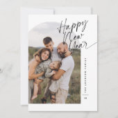 Modern Arch Foto Happy New Year Script Weihnachten (Vorderseite)