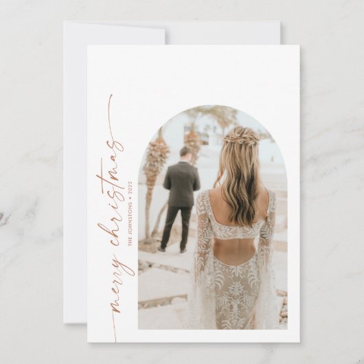 Modern Arch Foto Weihnachtskarte Einladung (Vorderseite)