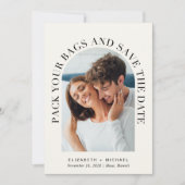 Modern Arch Foto Zielcreme Hochzeit Save The Date (Vorderseite)