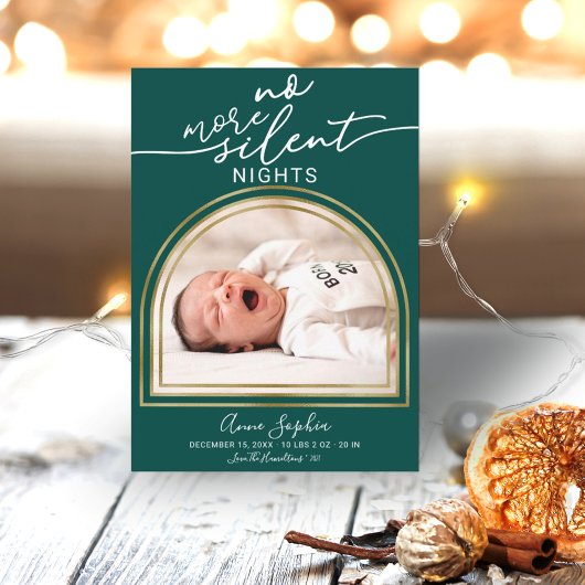 Modern Arch Frame Birth Announcement Feiertagskarte