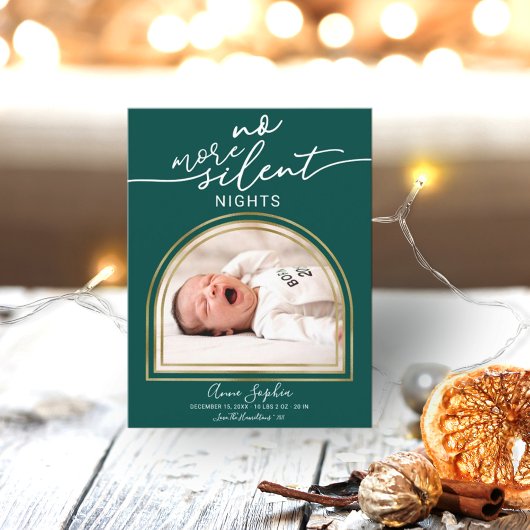 Modern Arch Frame Birth Announcement Feiertagspostkarte