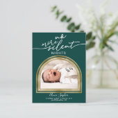 Modern Arch Frame Birth Announcement Feiertagspostkarte (Stehend Vorderseite)