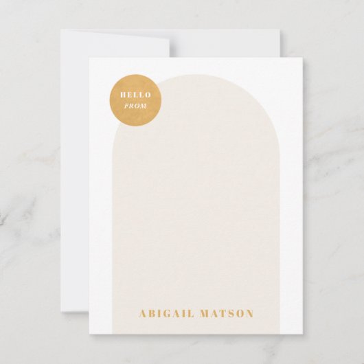 Modern Arch Frame Stationäre Note Card - Gelb (Vorderseite)