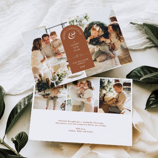 Modern Arch Frohe Weihnachts Foto Weihnachtskarte Einladung