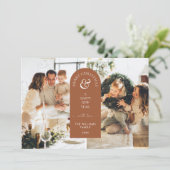 Modern Arch Frohe Weihnachts Foto Weihnachtskarte Einladung (Stehend Vorderseite)