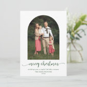 Modern Arch Frohe Weihnachtsfeiertage Foto Feiertagskarte (Stehend Vorderseite)