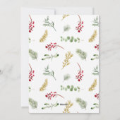 Modern Arch Gold Winter Greenery Frohe Weihnachten (Rückseite)