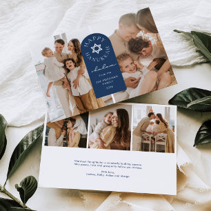 Modern Arch Hanukkah Foto Holiday Card Einladung