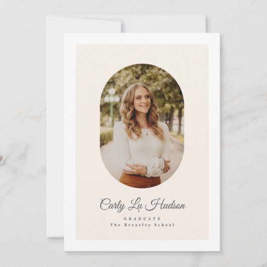 Modern Arch High School Photo Graduate Ankündigung (Vorderseite)