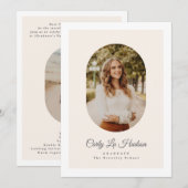 Modern Arch High School Photo Graduate Ankündigung (Vorne/Hinten)