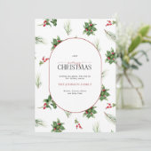 Modern Arch Holly Berry Frohe Weihnachten (Stehend Vorderseite)