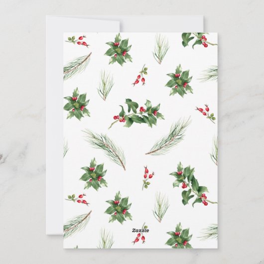 Modern Arch Holly Berry Frohe Weihnachten (Rückseite)