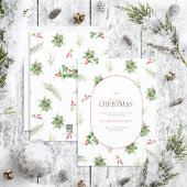 Modern Arch Holly Berry Frohe Weihnachten