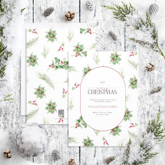 Modern Arch Holly Berry Frohe Weihnachten