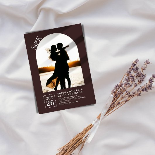 Modern Arch I Foto I Cocoa Brown I Wedding Einladung