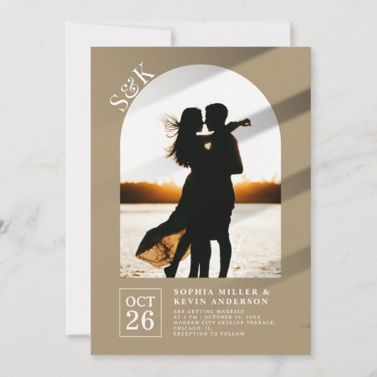 Modern Arch I Foto I Sandal I Wedding Einladung (Vorderseite)