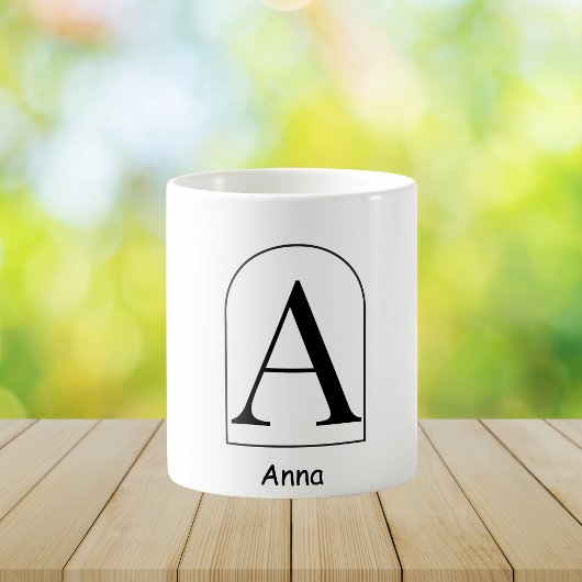 Modern Arch Initial Monogram Coffee Mug Kaffeetasse