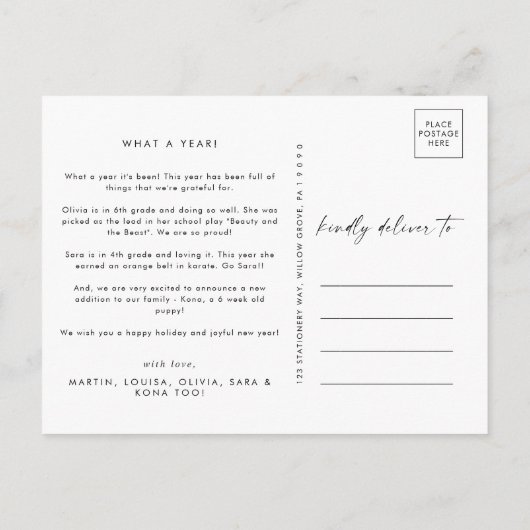 Modern Arch Lachs Foto Collage Familie Weihnachten (Rückseite)