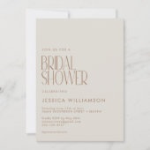 Modern Arch Lines Geometric Brown Brautparty Einladung (Vorderseite)