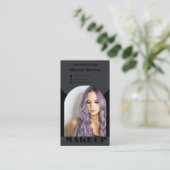 Modern arch makeup black photo qr code logo visitenkarte (Stehend Vorderseite)
